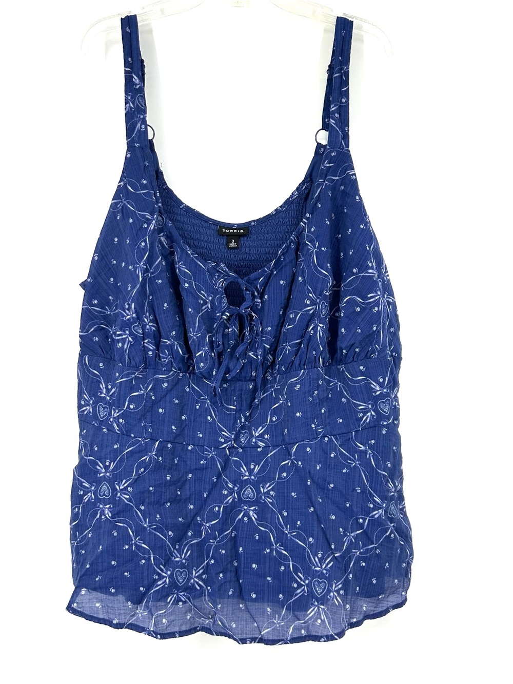 Torrid Peplum Corset Tank Top Blue